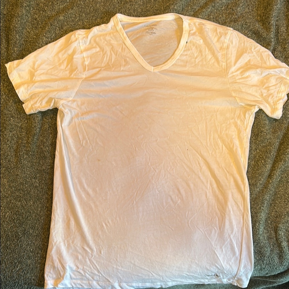Calvin Klein White V-Neck T-Shirt